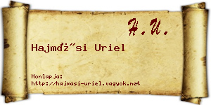 Hajmási Uriel névjegykártya